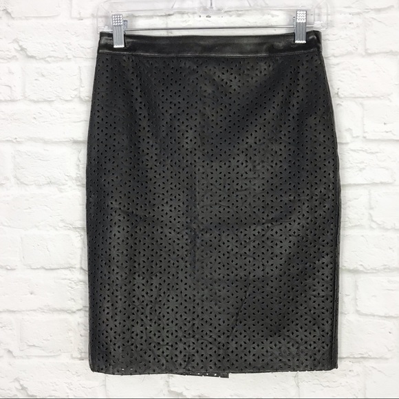 Ann Taylor Dresses & Skirts - Ann Taylor Laser Cut Vegan Leather Pencil Skirt 0P